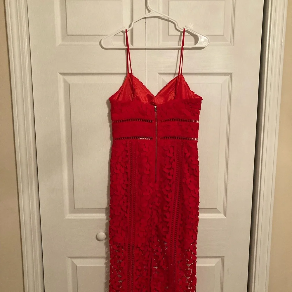 Bardot Red Roxy Lace Dress - Picture 3 of 7
